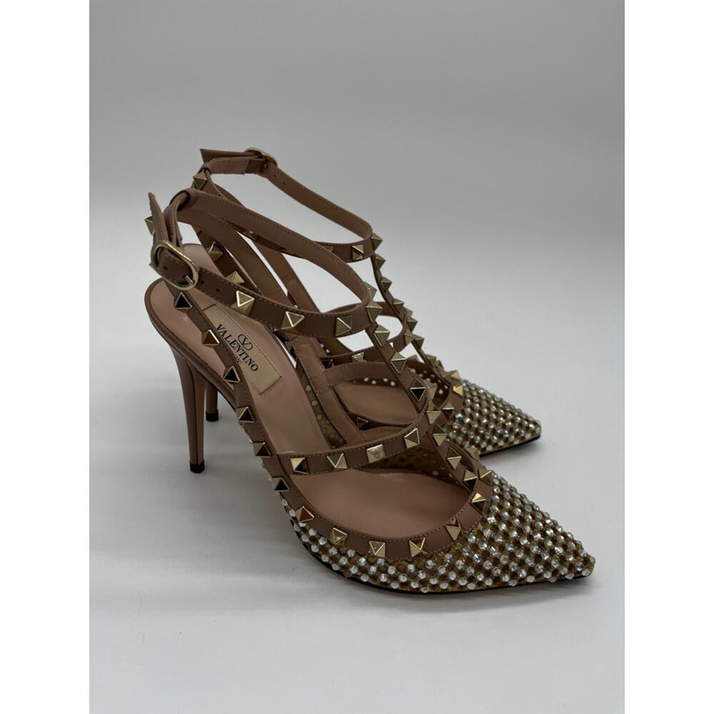 Valentino Garavani Pumps Rockstud Crystal Cage Nude - 40 (US 10) - Picture 7 of 14